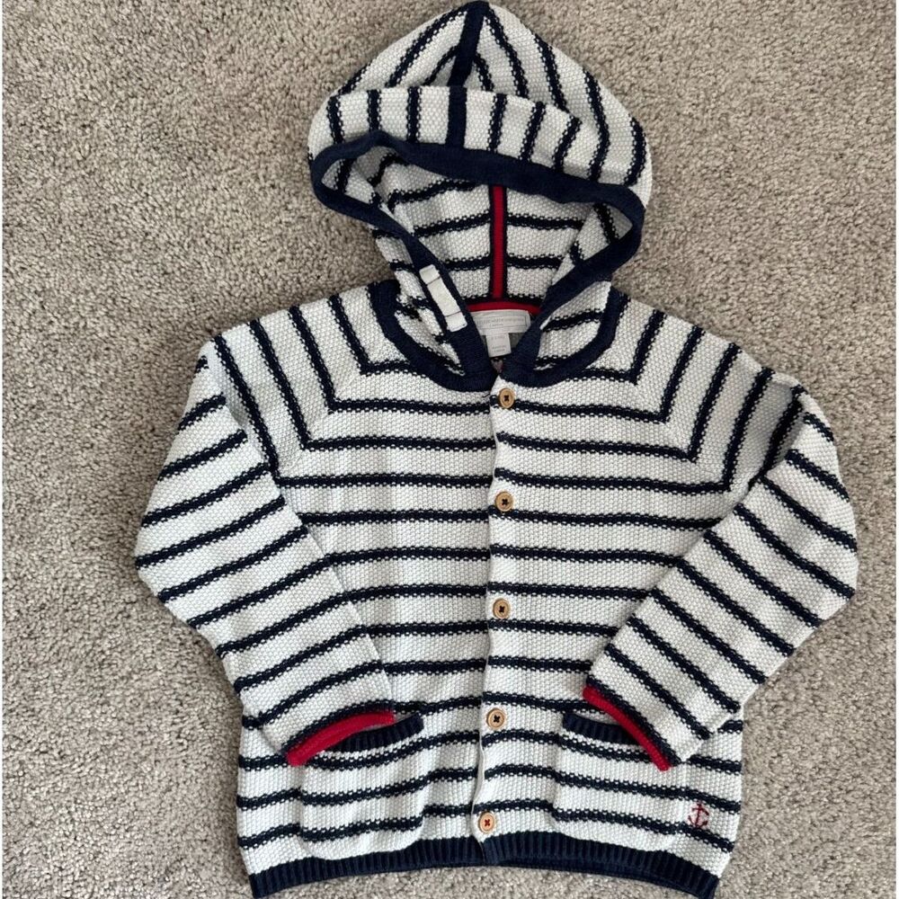 The Little White Company Knitted Cotton Cardigan Toddler Size 2-3 Years